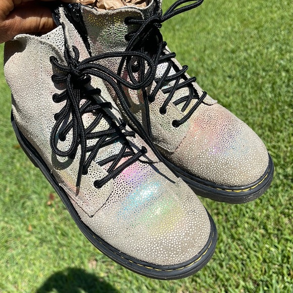 Dr. Martens , 1460 Pascal Y, rainbow iridescent combat boots. Lace up, Zip. - Picture 5 of 14